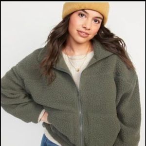 Sherpa old navy zip-up. Very soft on outside and inside.